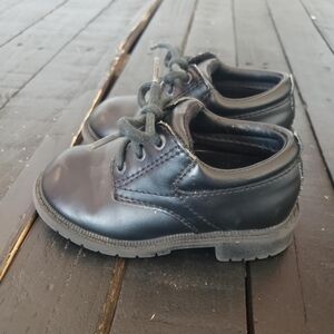 George Baby Toddler Boy 6 Black Lace Up Dress Shoes Church Wedding